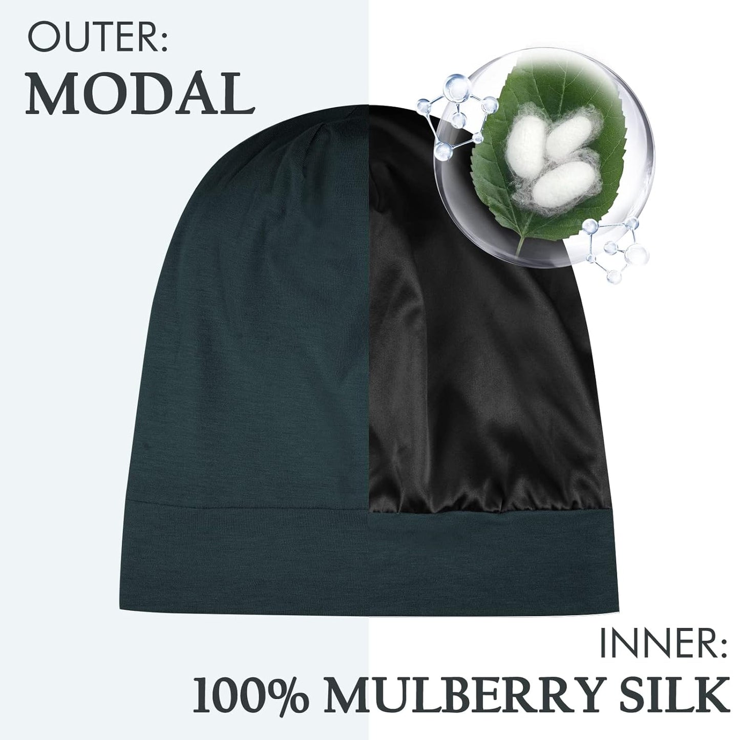 100% Silk Dreadlock Cap & Bonnet for Sleeping - Extra Large Hair Cover for Men & Women