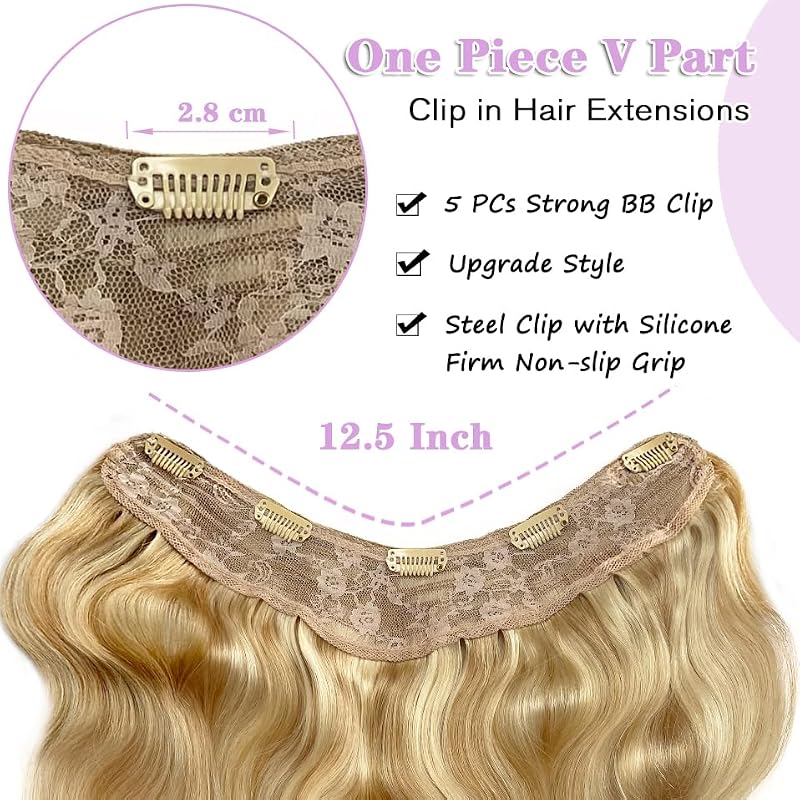 Smartinnov 16 Inch Curly Clip-In Hair Extensions Honey Blonde Balayage Platinum Blonde