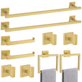 Brushed Gold 10-Piece Bathroom Hardware Set SUS304 Stainless Steel Wall Mounted
