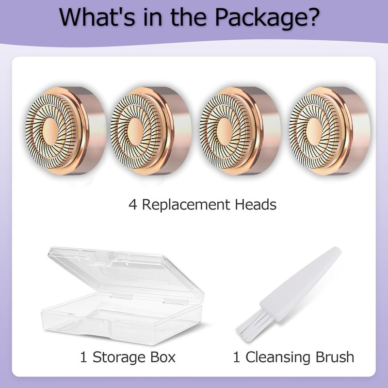 Flawless Facial Hair Remover Replacement Heads - Gen 2 (4 Pack) for Women
