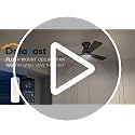 48-Inch Black Reversible Ceiling Fan with Lights & Remote Control - Low Profile Flush Mount, Dimmable LED, Quiet Operation
