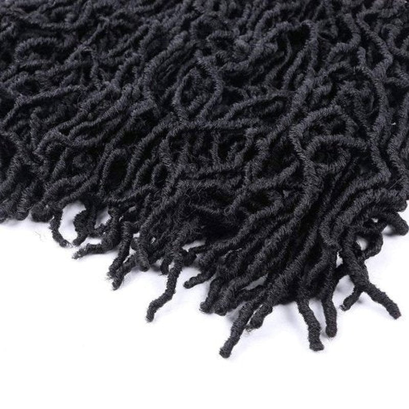 40 Inch Super Long Soft Locs Crochet Hair Pre Looped 6 Packs New Faux Locs Crochet Braids Goddess Locs Dreadlocs Synthetic Hair For Black Women (1B, 40 Inch 6PACK)