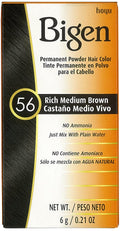 Bigen Permanent Powder Hair Color 56 Medium Brown – Pack of 4 (Variation: Medium Brown+0.21 oz)
