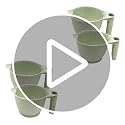 Hair Dye Mixing Bowl Set 4 Pcs, 17x9cm PP Material with Hollow Handle - Green