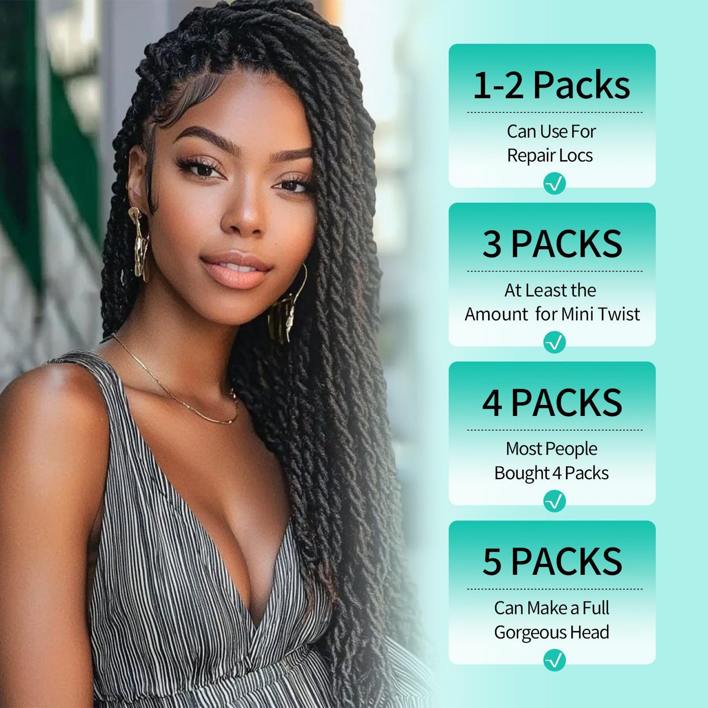 Humistwbiu Afro Kinkys Bulk Human Hair for Dreadlocks Extensions Repair Locs/Twists/Braids 4C Afro Kinky Curly Human Hair 1 Pack 50 Gram Nature Black Color 16 Inch