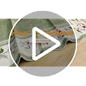 5x7 Green Floral Scalloped Rug - Vintage Boho Area Rug for Living Room