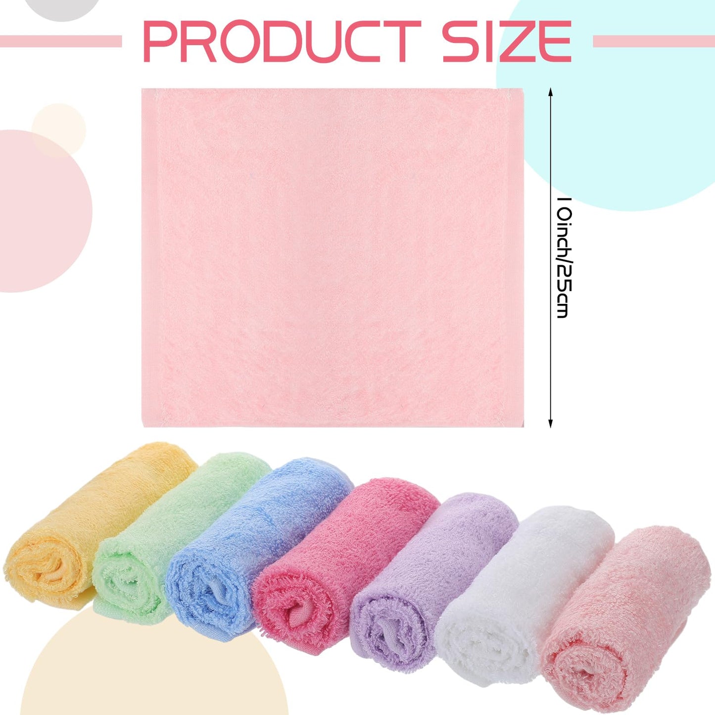 Newwiee 40 Pcs Wash Cloth Bulk Cotton Bath Hand Face Washcloths Soft Quick Drying Towel for Women Bathroom Washing Body Viscose Fiber Multipurpose Fingertip Rags(Multicolor,10 x 10 Inch)