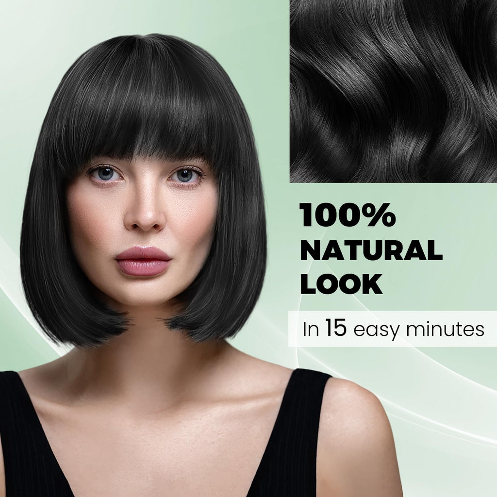 Black Hair Dye Shampoo 3 in 1，Argan Herbal Hair Color Shampoo Covers Gray Hair for Women and Men (16.9 fl.oz Black)