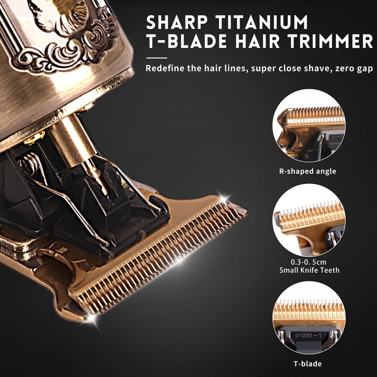Ufree Professional Beard Trimmer for Men, Zero Gapped T-Blade Hair Clipper & Mustache Trimmer Kit with LCD Display, Precision Edgers for Haircut & Grooming, Barber-Grade Electric Shaver, Gifts for Men