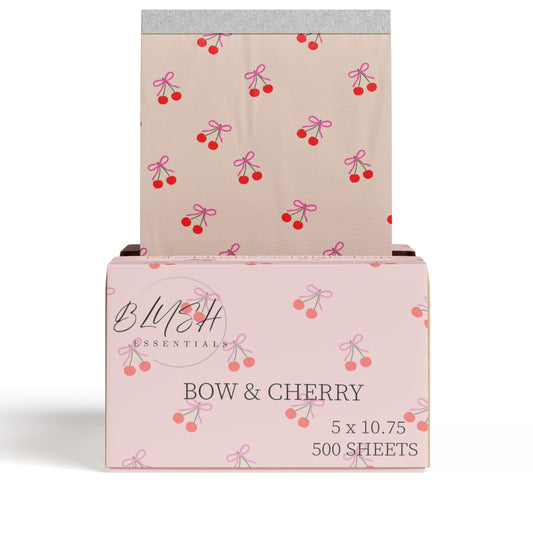 Bow&Cherry Design Hair Foils - Salon Foils for Coloring - Aluminum Foil Sheets for Hair - 5"x10.75" - 500 Sheets - Professional Hair Foils for Highlighting and Salon Use