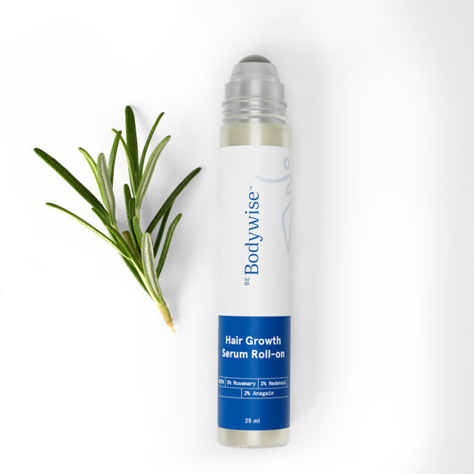 Be Bodywise Rosemary Hair Growth Serum Roll On 25 ml – 3% Rosemary, 3% Redensyl & 2% Anagain | DHT-Blocking Scalp Serum Boosts Oxygen Flow, Reduces Hair Fall | Paraben/Sulfate-Free | Women & Men