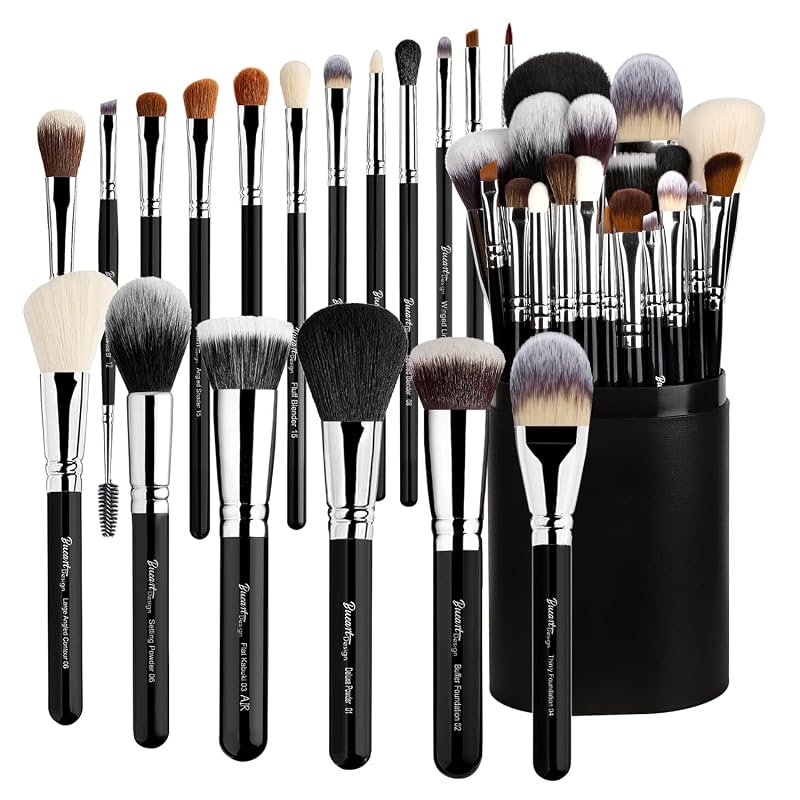 Professional Makeup Brush Set with Holder Case - 19 Pcs