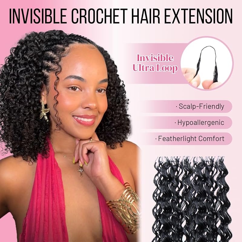 12in Black Feather Crochet Hair Extensions - 100 Strands Miracle Pre-Separated Deep Wave