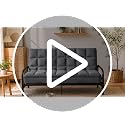 HOMBYS Full Size Fitted Futon Mattress Cover with Anti-Slip Elastic, Support Foam Blend, Soft Velvet Grey
