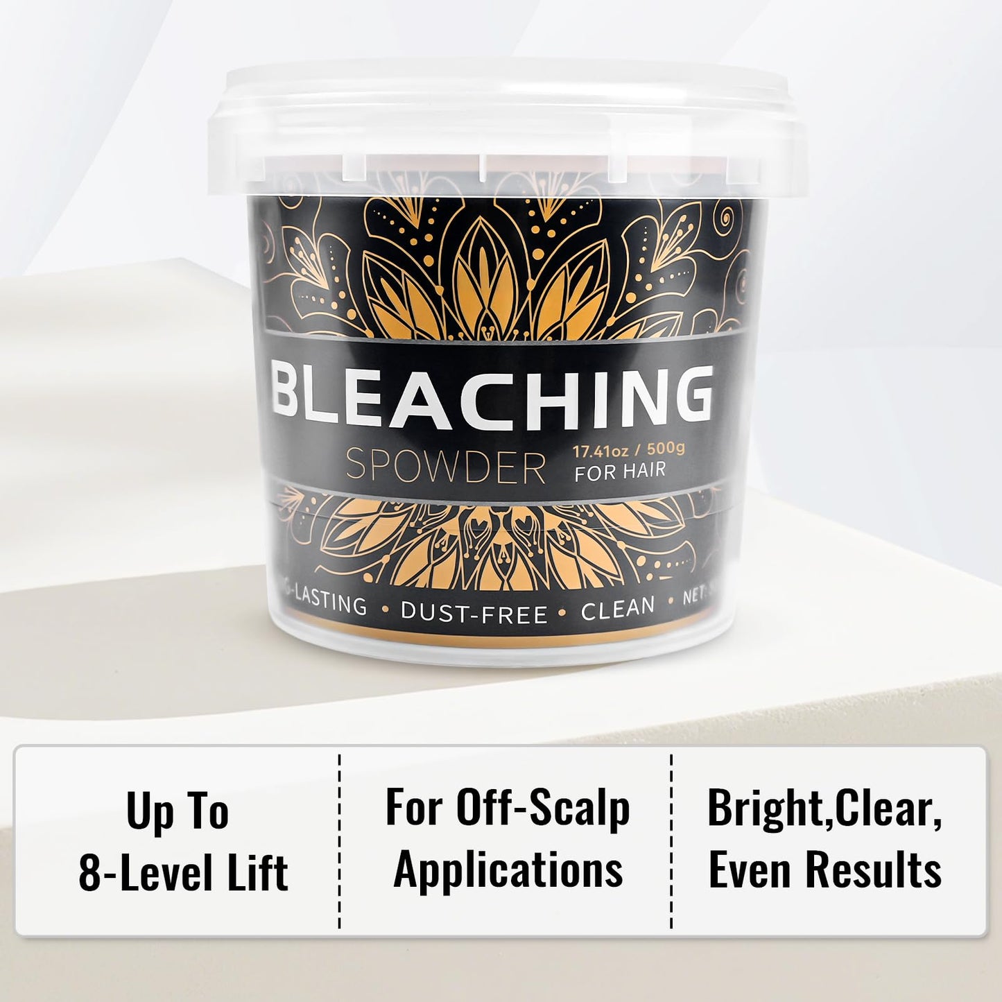 Hair Bleach 500g / 17.41oz, Large Capacity Salon Grade Bleach for Hair, Mild Bleach Powder Quickly Remove Hair Color, Refreshing Create Fashionable Styling