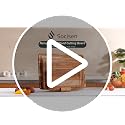 Teak Wood Cutting Boards Set - Multi-Size 3 Pack with Non-Slip Base