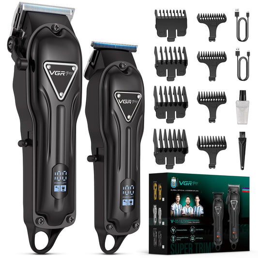 Vgrpro Hair Clippers for Men Professional, Cordless Clipper and Trimmer Set, Clippers for Hair Cutting Kit with Long Battery Life, Electric Hair Trimmer for Family Barber Kids Use (Black)