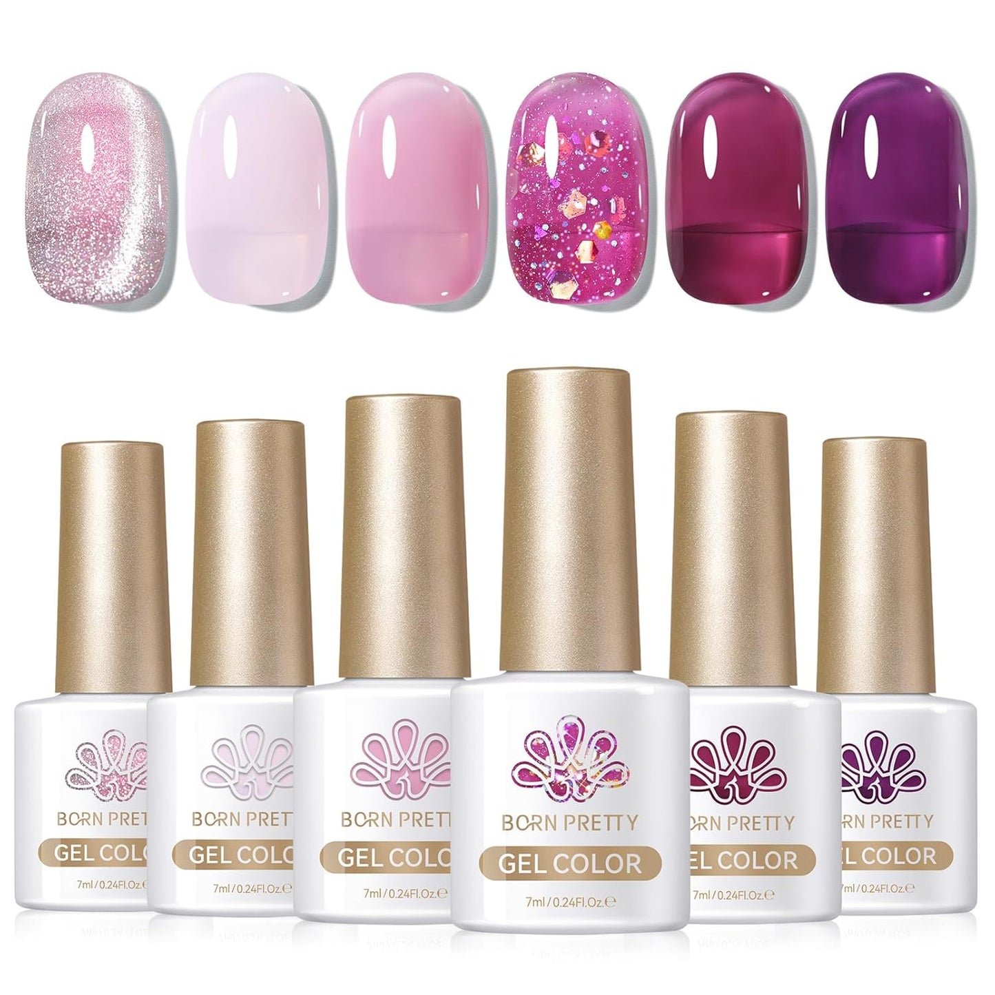 Born Pretty Neon Jelly Gel Nail Polish Set - Halloween Colors, Soak Off UV/LED for Salon & DIY