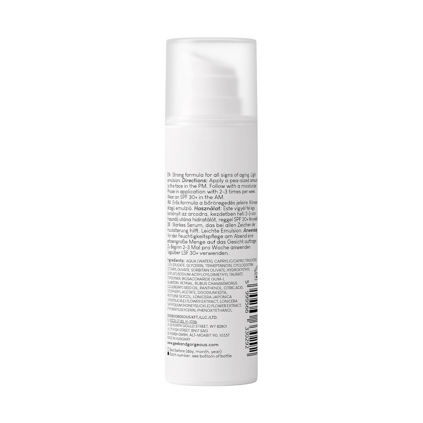 Retinal Serum 10-0.1% - Geek & Gorgeous A-Game | Lightweight Anti-Aging for All Skin Types, 1 oz