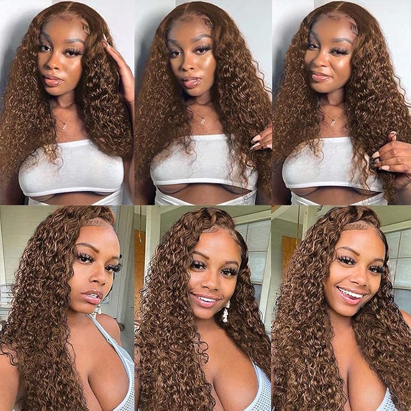 MAMART Deep Wave Human Hair Bundles #4DP / 08 10 12 Dark Brown Chocolate Wavy Hair Extensions