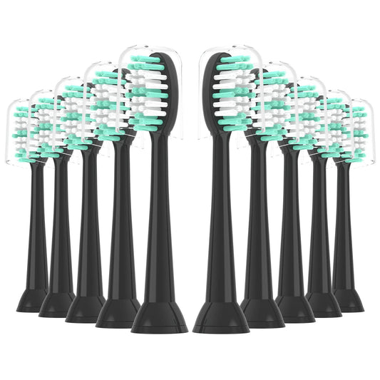 XIAOHEAD Replacement Toothbrush Heads 10 Pack for AquaSonic Black Series and Vibe Series Electric Toothbrush