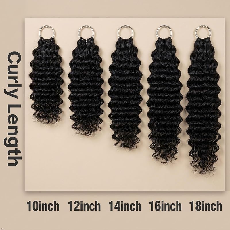 Synthetic Deep Wave Crochet Hair 16 Inch 100g 1B Natural Black – Miracle Knots (Variation #1B Natural Black+16 Inch-100g)