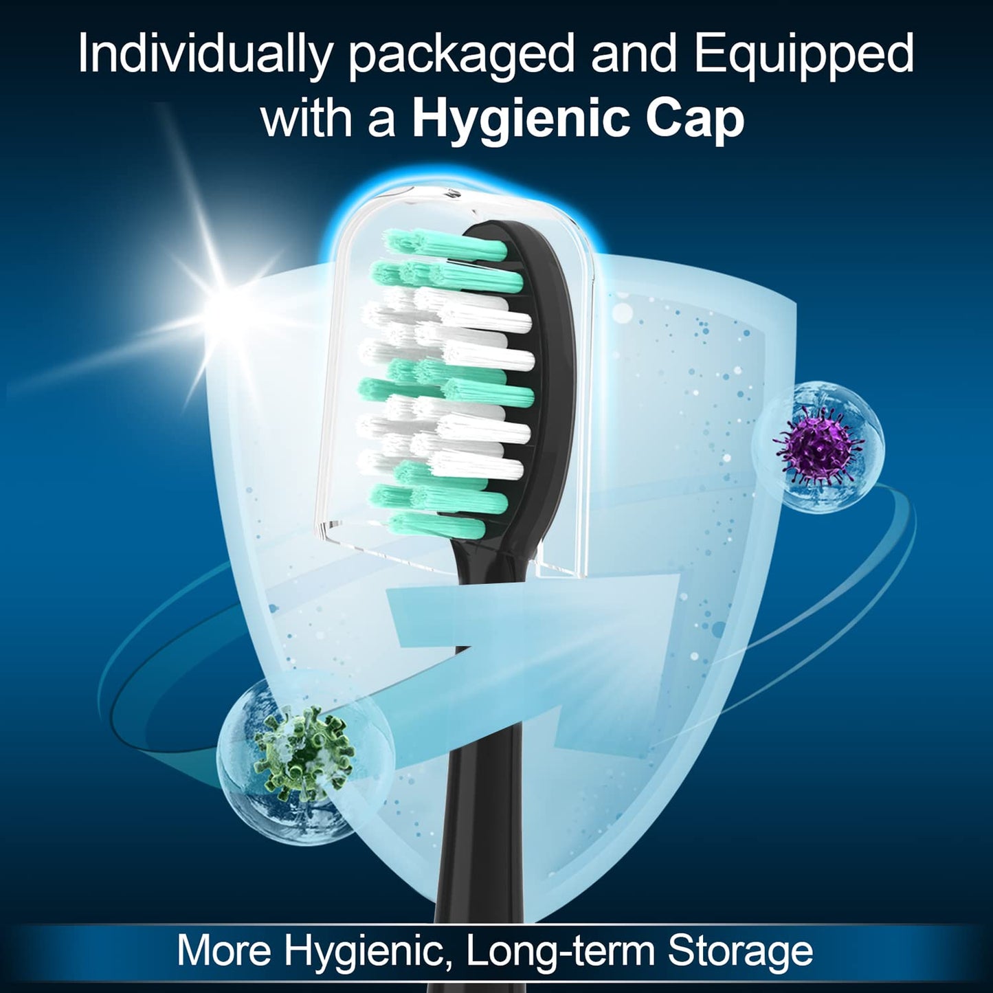 XIAOHEAD Replacement Toothbrush Heads 10 Pack for AquaSonic Black Series and Vibe Series Electric Toothbrush