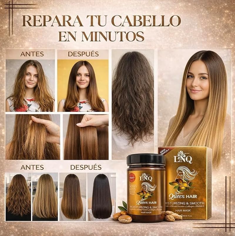 Deep Hydrating Keratin Hair Mask with Argan Oil 850ml for Frizz Control & Shine