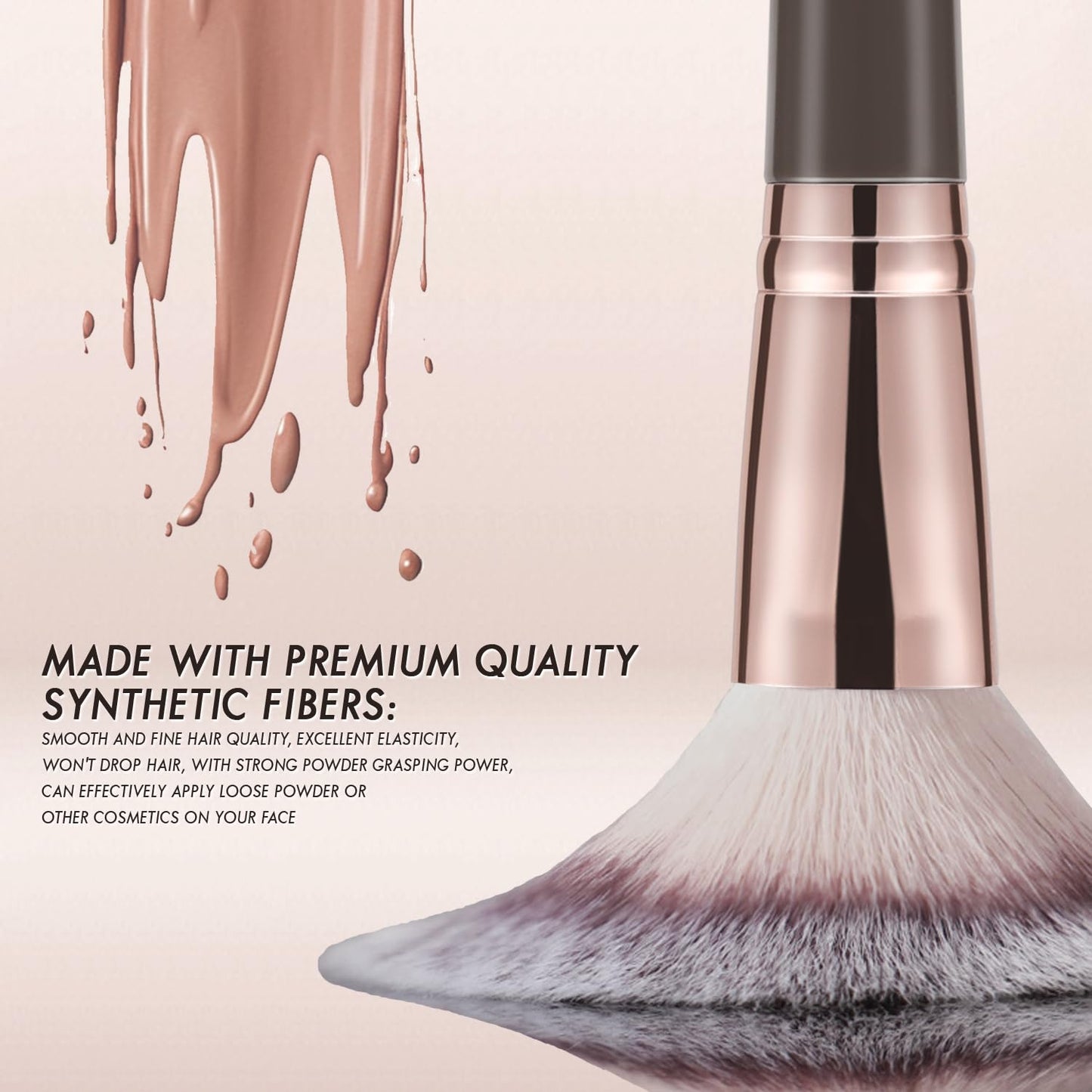 KINGMAS Foundation Makeup Brush, Double-ended Angled/Round Top Contour Brush for Beauty Blending Liquid Powder, Concealer Cream Cosmetics Blush Makeup Brush (Brown)