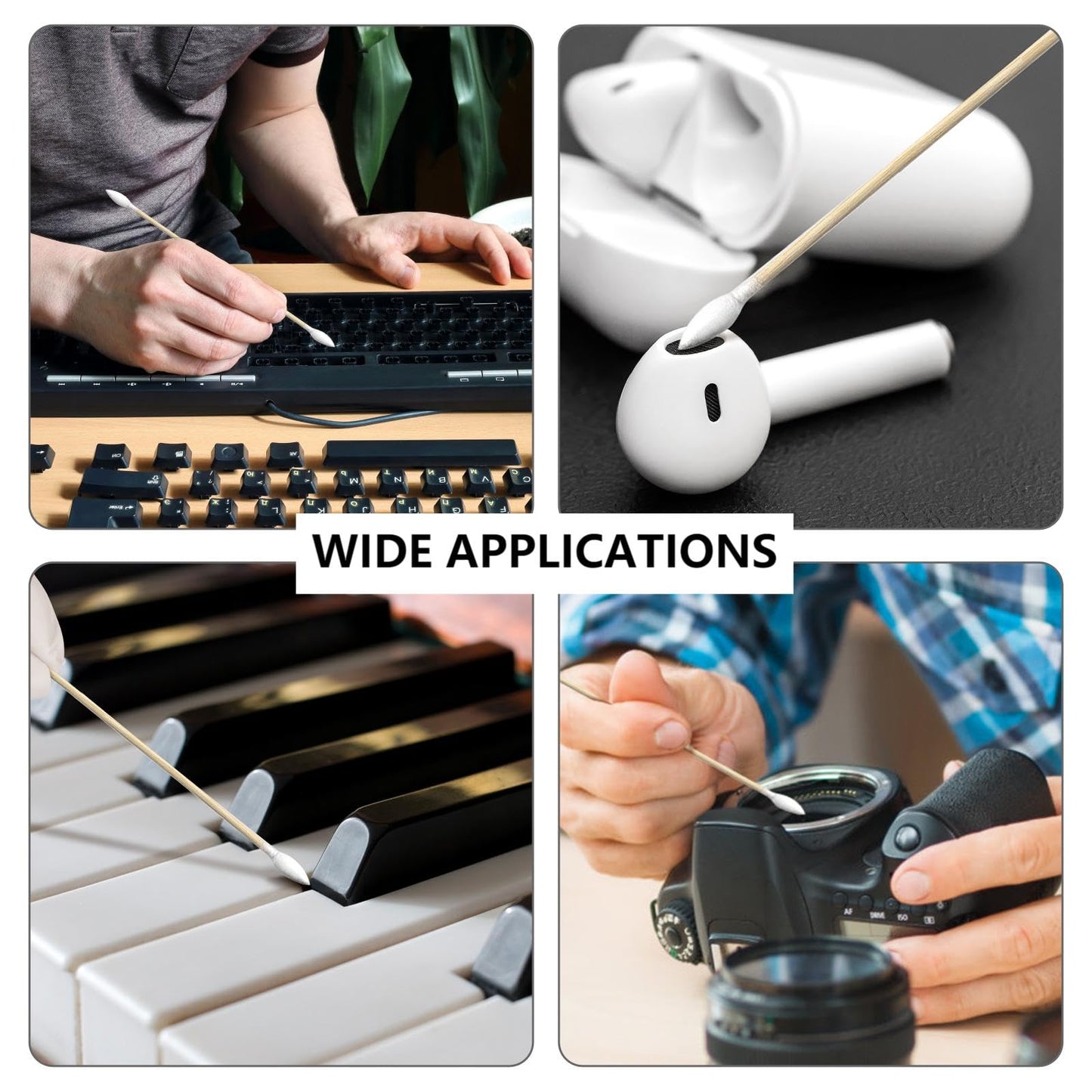 6" Gun Cleaning Swabs Double Ended, Pointed Tipped on Bamboo Sticks - Highly Absorbent, Lint Free Gun Cleaning Supplies Swabs, 900PCS