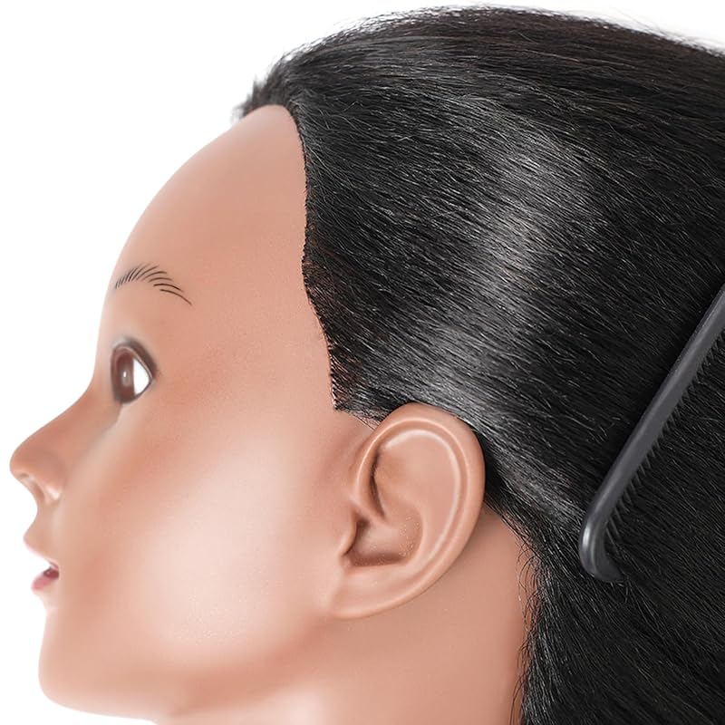 SOPHIRE 16" 100% Real Hair Mannequin Head with stand, Hairdresser
