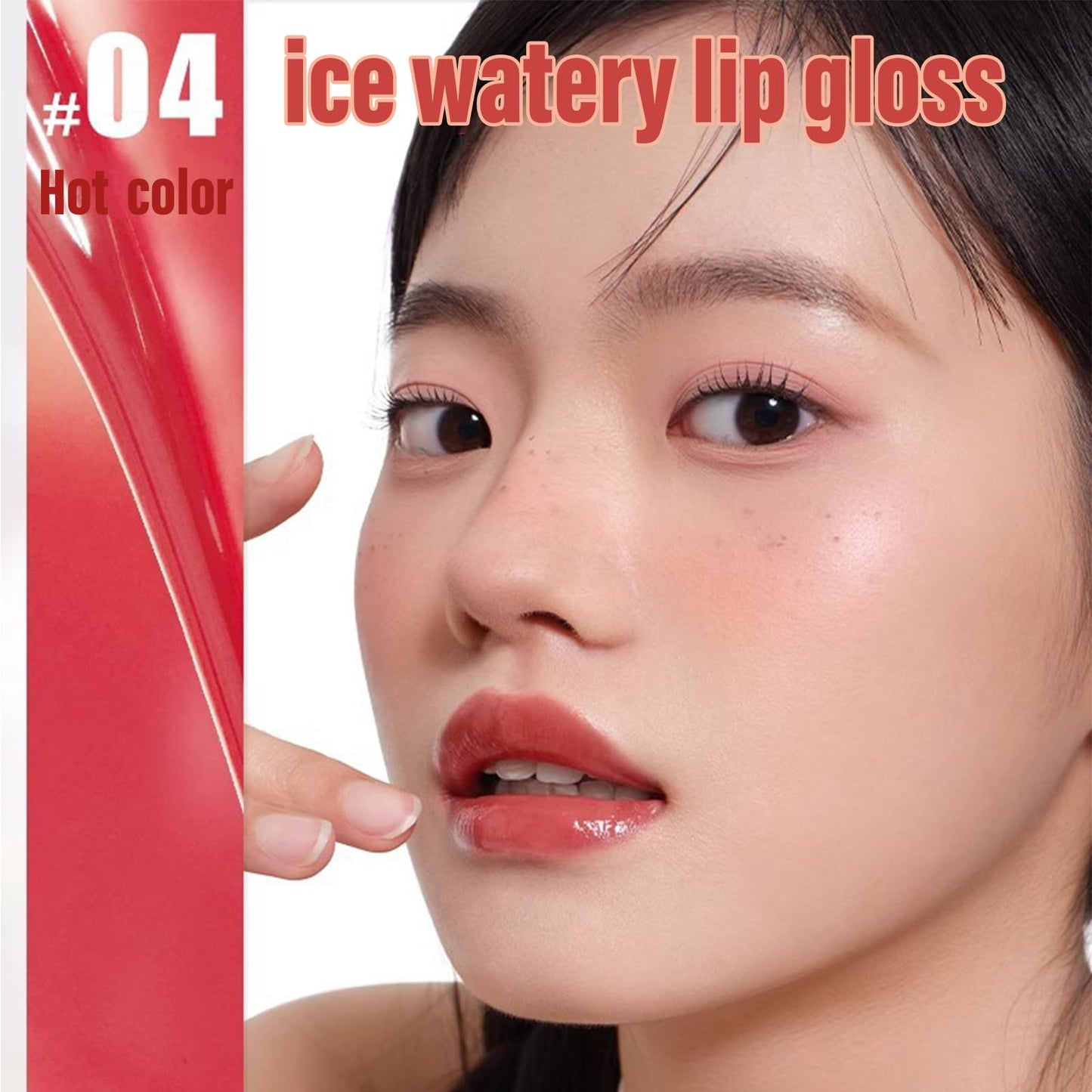 Gymfber Ice Watery Lip Gloss, Jelly Hydrating Lip Gloss, Moisturizing Nonstick Tinted Gloss Lips Oil (10#)