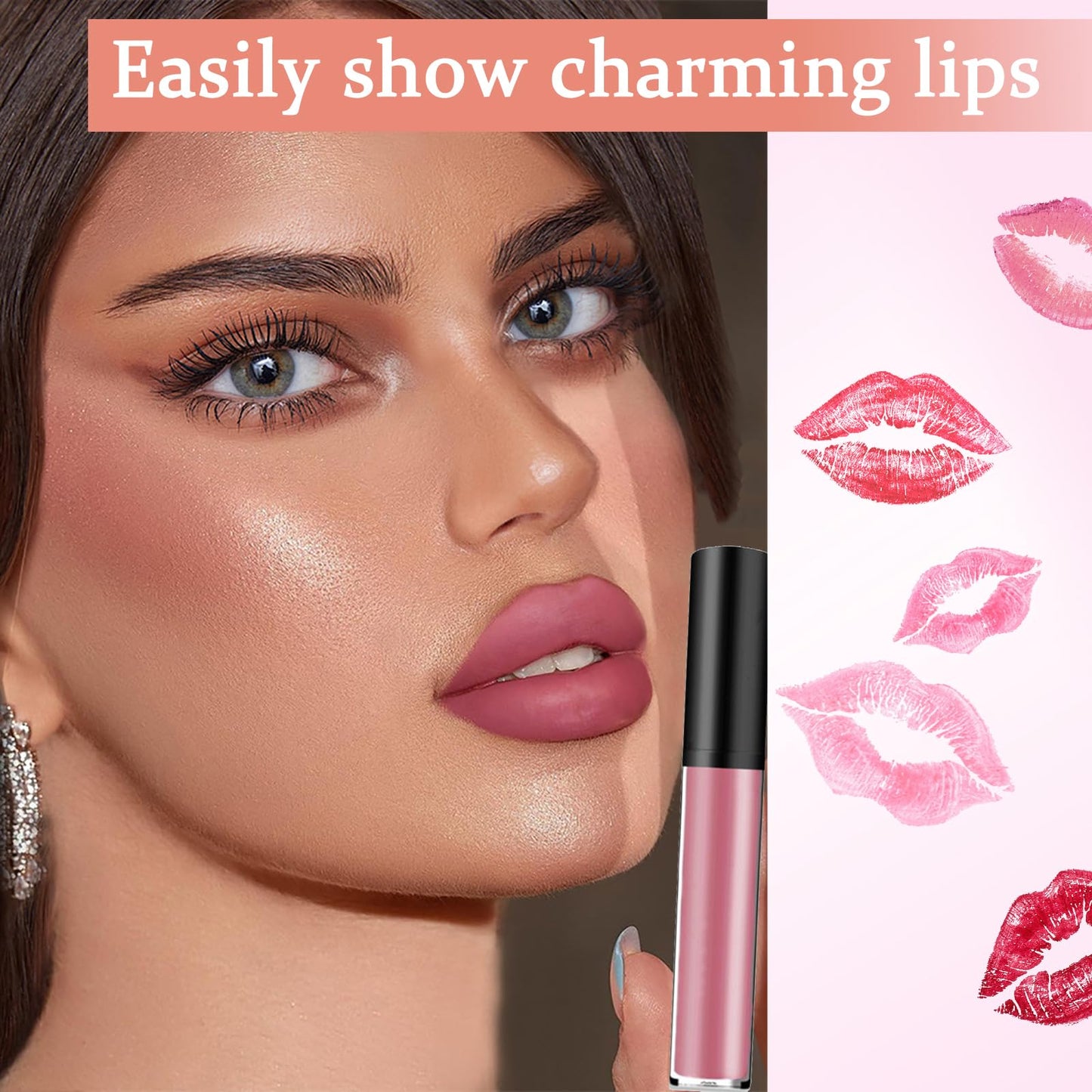 Ehucaow Lips Staining Lip Oil, Beryse Lip Stain Oil, Lips Sweet Staining Lip Oil, Long-Lasting Moisturizing, Matte, light and Not heavy, Multiple Colors (#1 Amore * 2)