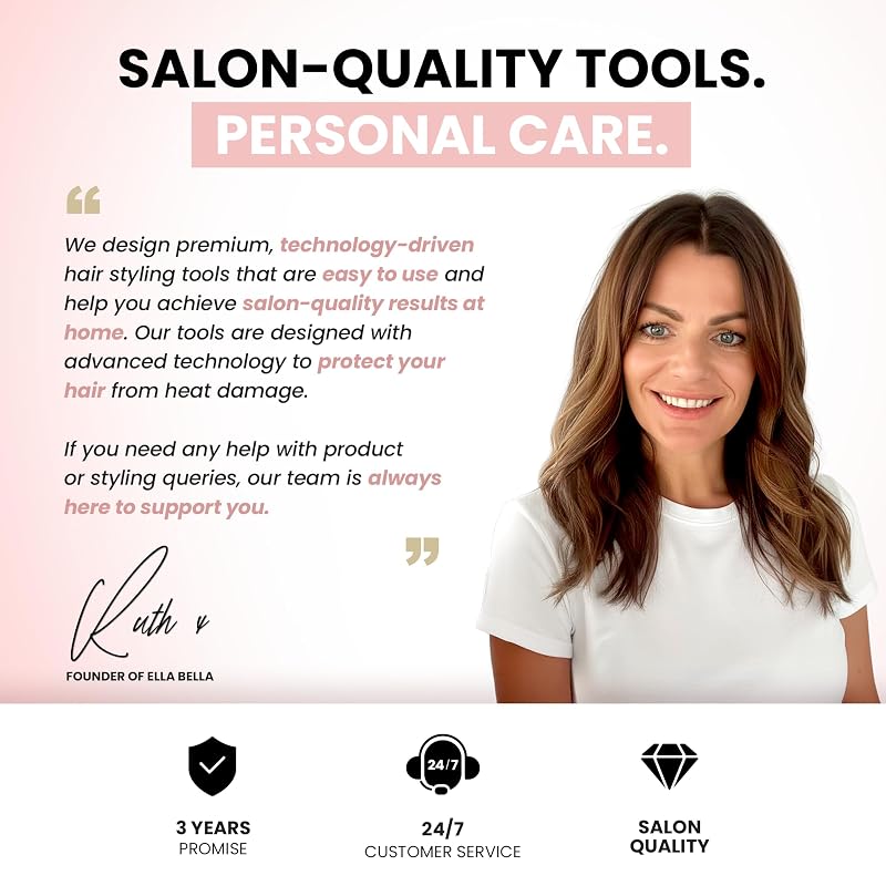 Champagne ELLA BELLA Slimline Infrared 2-in-1 Hair Straightener & Curling Iron - Titanium Plates