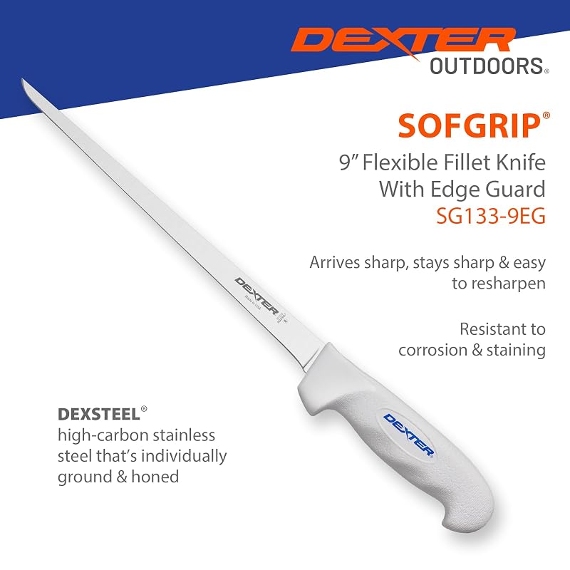 Dexter Outdoors 9" Flexible Fillet Knife with SOFGRIP & Edge Guard - Variation: 9" Flexible