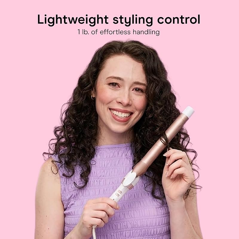 Conair Extra Long 1in Double Ceramic Curling Iron - White / Rose Gold, 7.5in Barrel
