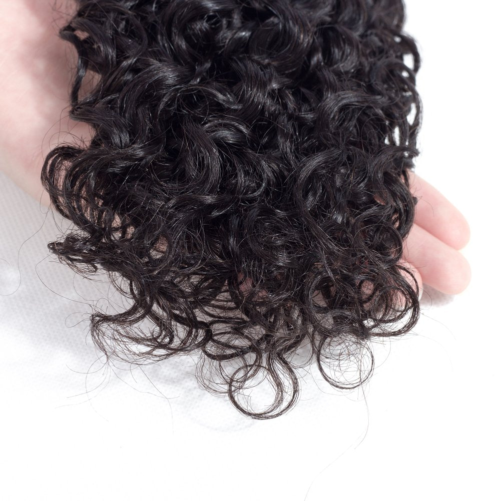 Amella Hair 8A Brazilian Curly Virgin Kinky Human Hair Weave 3 Bundles (14 16 18 Inch, 285g) Unprocessed Weft Extensions Natural Black