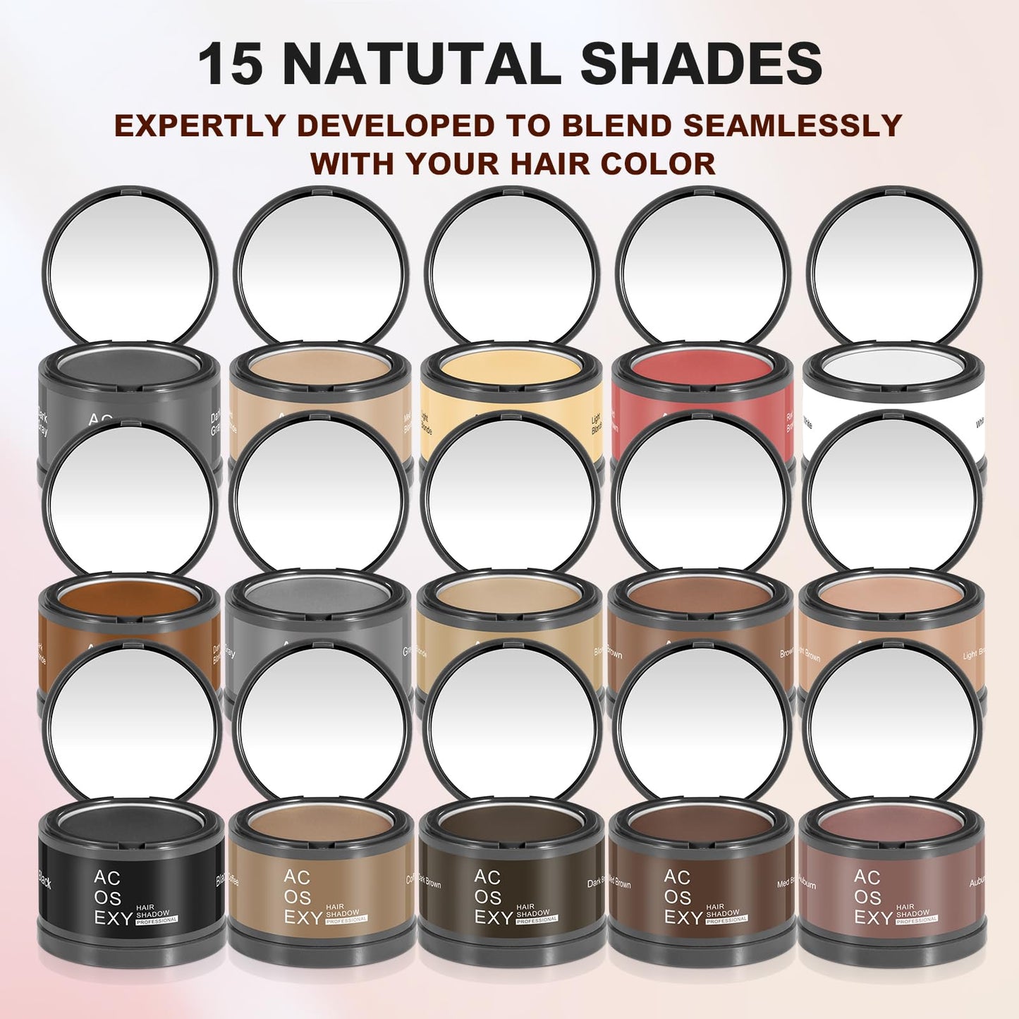 Acosexy Root Touch Up Powder, Hairline Shadow Concealer for Women's Eyebrows and Men's Beard Lines, Covers Bald Spots (Medium Brown)
