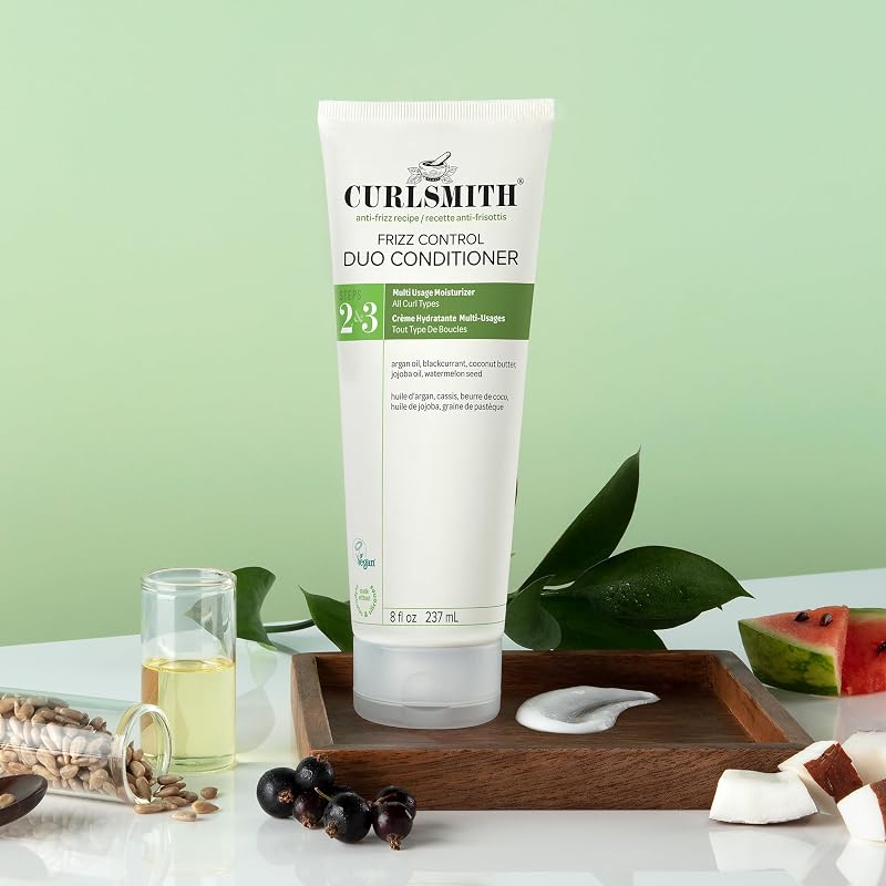 CURLSMITH Frizz Control Duo Conditioner - Moisturizing Leave-In & Rinse-Out for All Curl Types, 8 Fl Oz