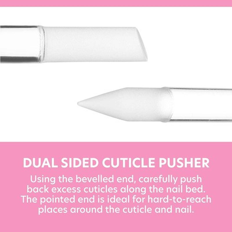 Bona Fide Beauty Value Bundle: 1Pc Cuticle Pusher & 3 Pc Muted Glass Nail Files with Sleeves