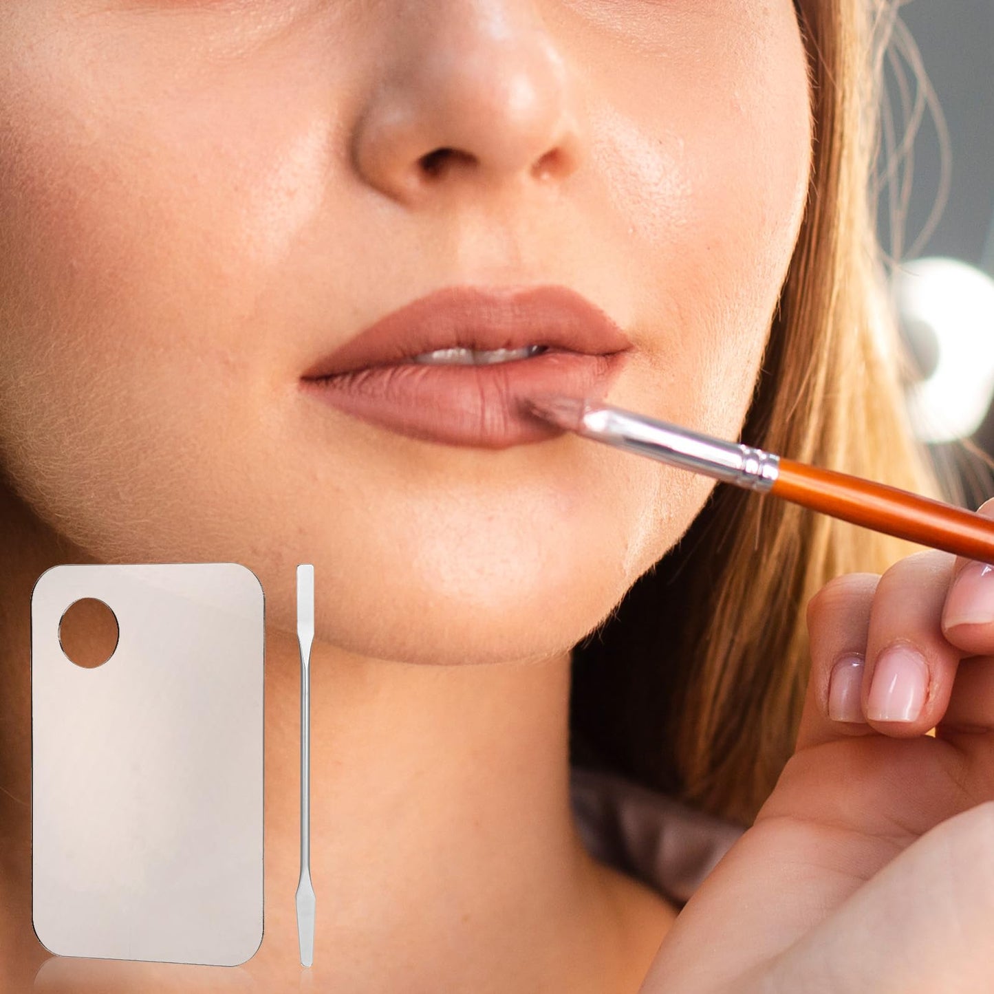 3 Pices Acrylic Makeup Palettes, 3pcs Cosmetic Palette with 3pcs Spatula Makeup Palette Mixing Tray for Foundation Eye Shadow Lipsticks Foundation Lipsticks (Rectangular)