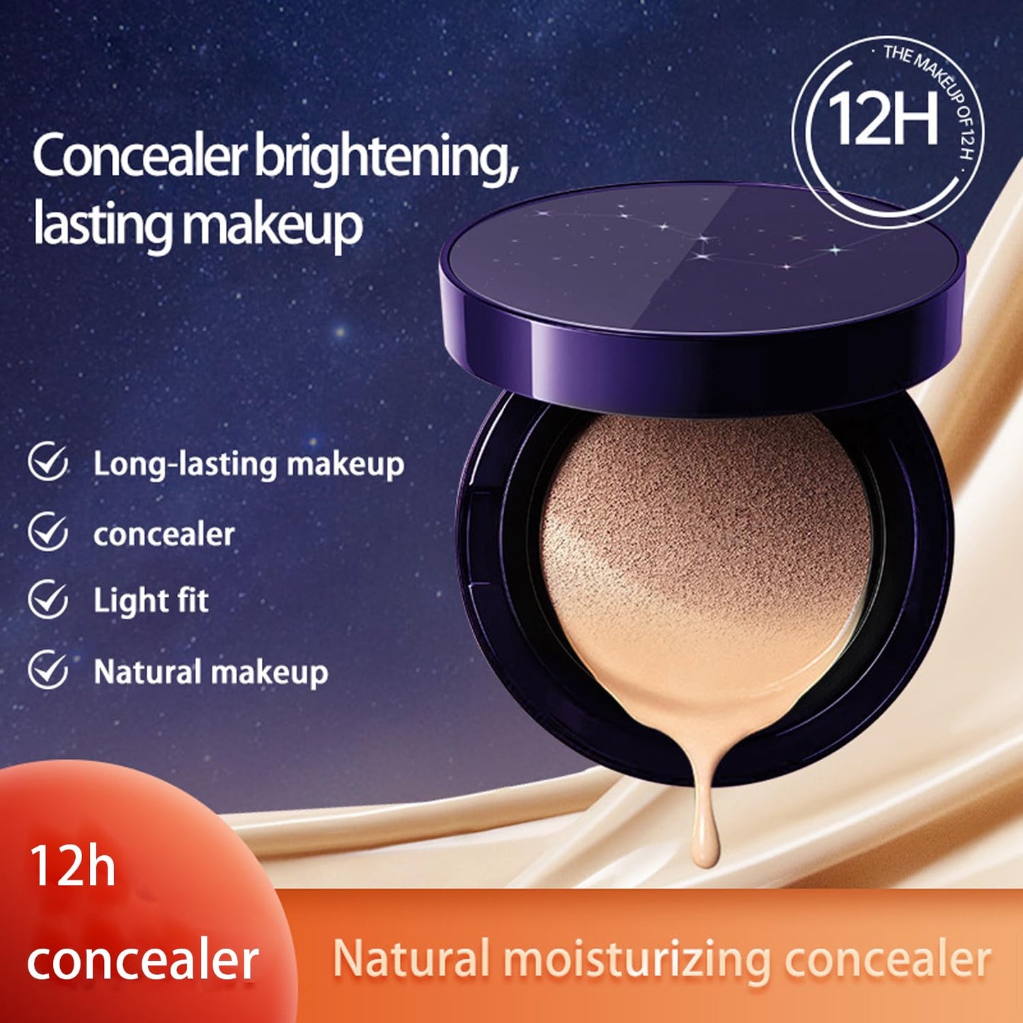 Evanesce Soft Matte Cream Concealer, Evanesce Foundation Long-Lasting Sweat-Proof, Covers Scars, Blemishes, And Tattoos Full Coverage (white+Natural)