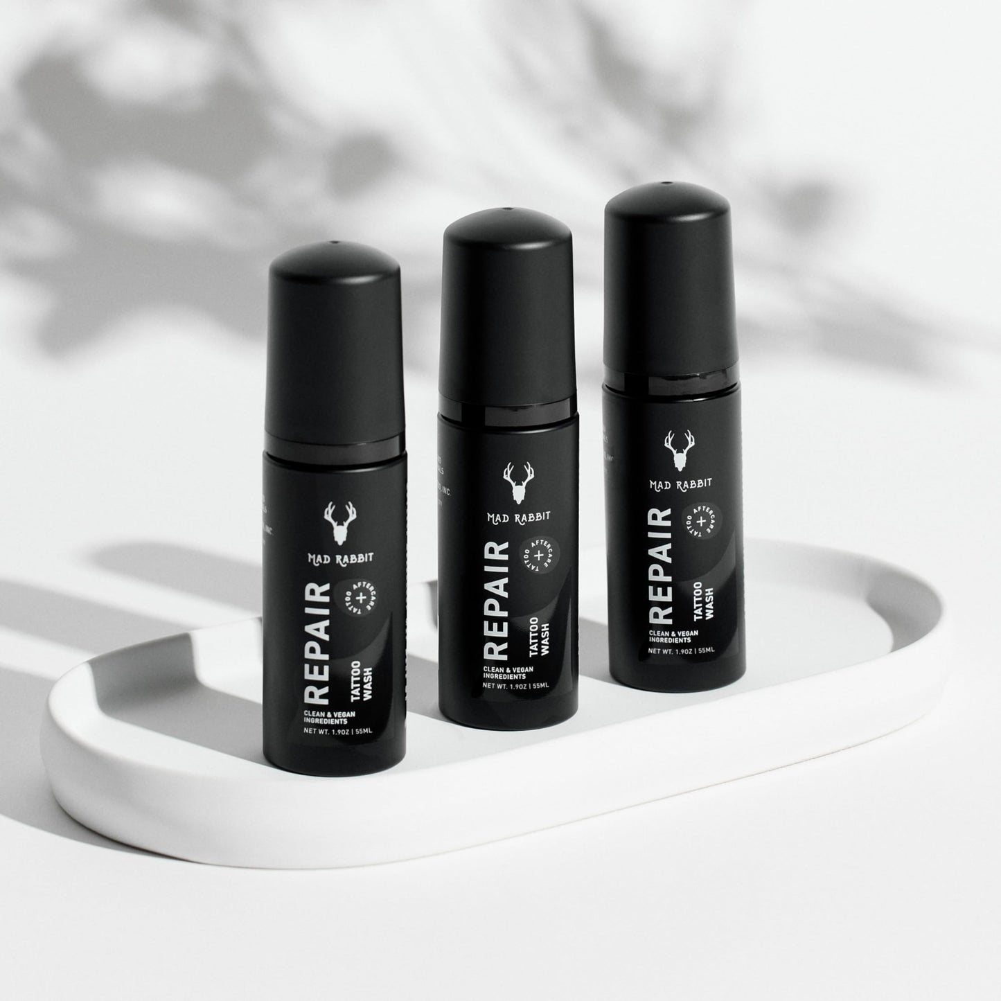 Mad Rabbit Tattoo Aftercare Soap - Tattoo Soap for New Tattoo - Fragrance Free Tattoo Foam Wash - Unscented Tattoo Cleaner Made with Clean + Vegan Ingredients, 2oz