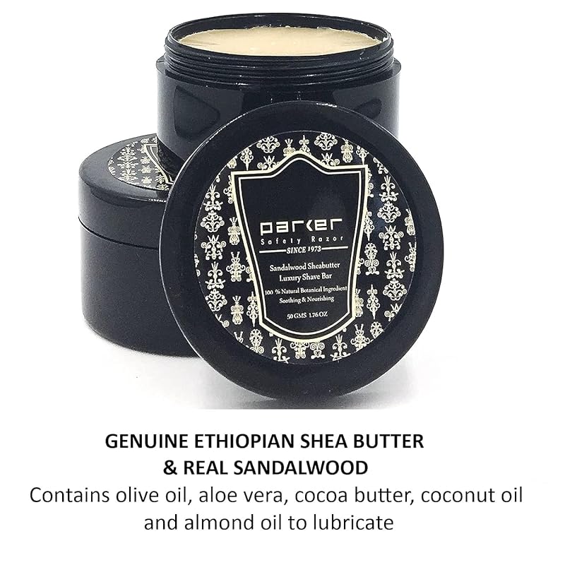 Shaving Soap Travel Pack with Sandalwood & Shea Butter, Parker 1.76 oz (2-Pack)