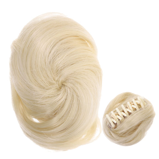DONFAMDS Fake Bun Hairpiece for Chignon High Temperature Curly Hair Bun Maker for Brides Adds Volume and Natural Look to Updos and Ponytails