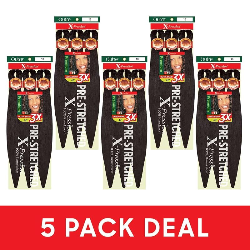 Outre X-Pression 42in Pre-Stretched Braid 3X 5-Pack 2T1B/30