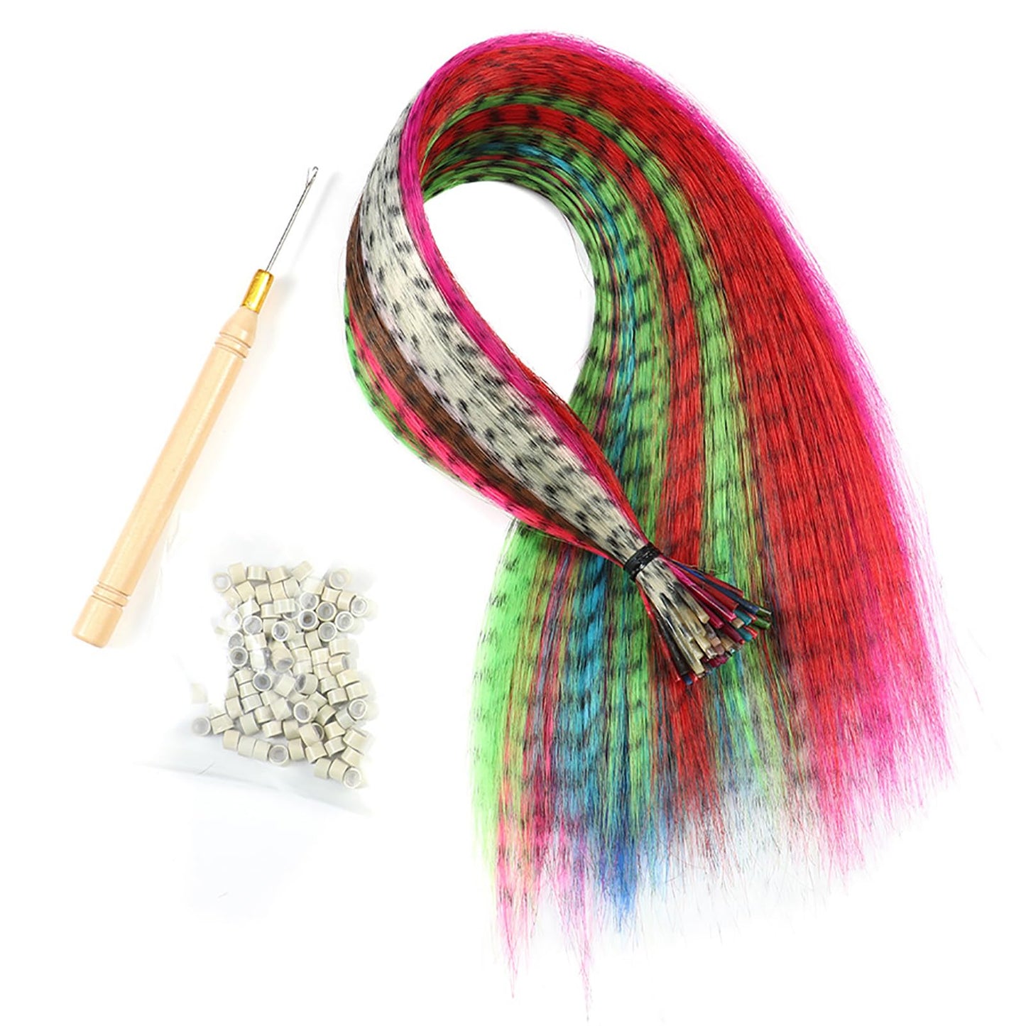 Feather Hair Extensions Kit Feathers for Hair Strand Hair Extensions Clip in Extensions Colorful Hair Strands Hair Extensions for Women 50PCS