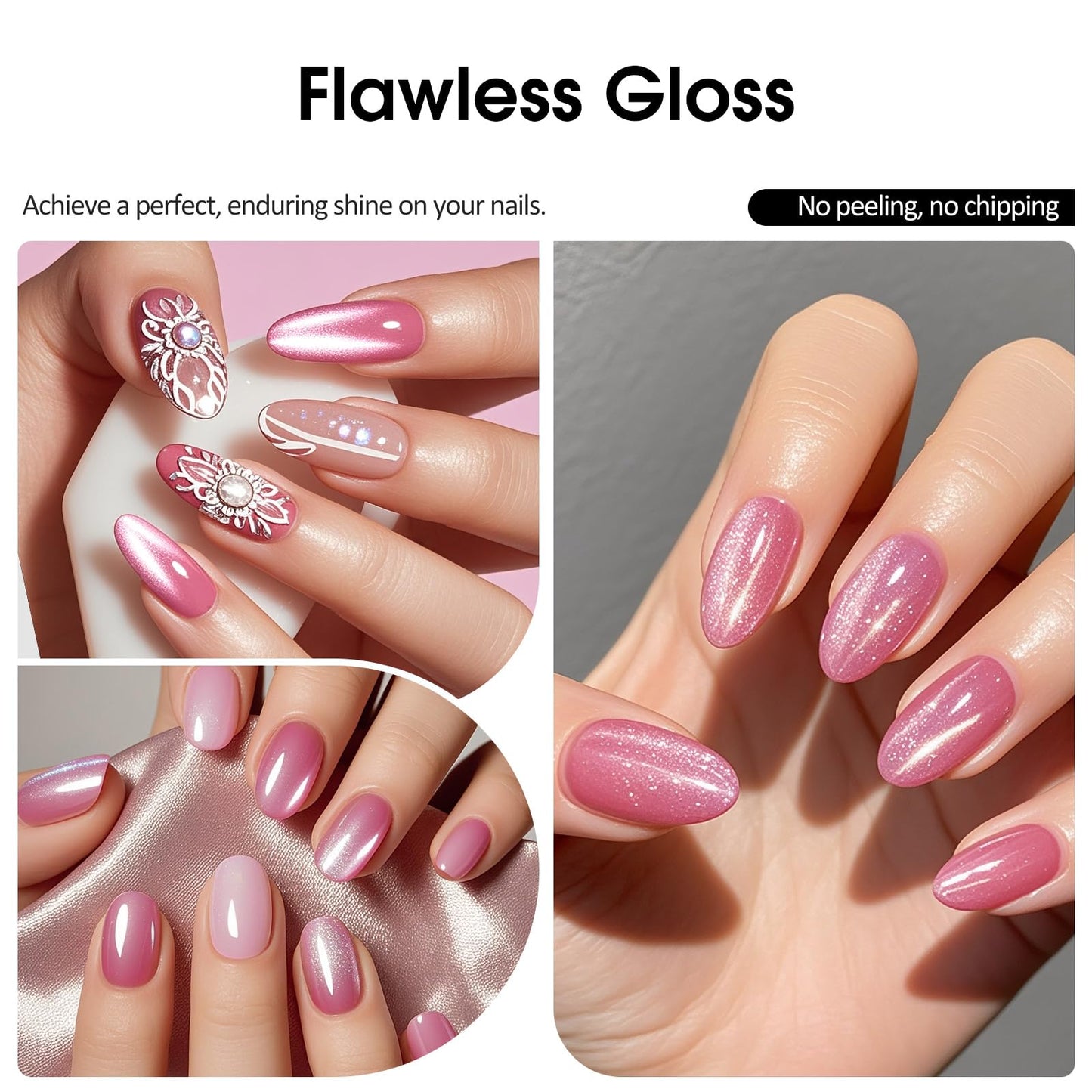 VENALISA Cat Eye Gel Nail Polish 1 Pcs 10ML Shimmer Pink Glitter Magnetic Gel Polish Soak Off Salon Manicure DIY at Home Nail Art For Girls Women