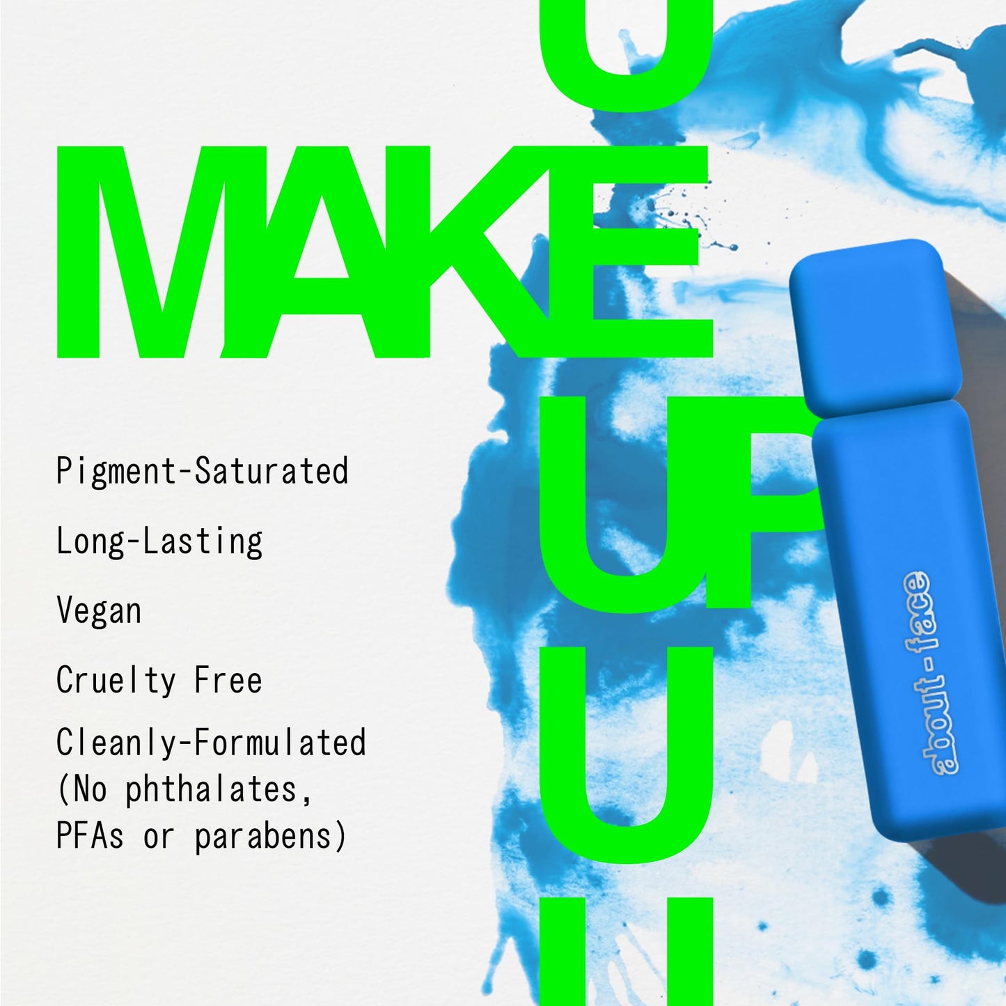 about-face Matte Fluid Eye Paint Blue Monday – High-Pigment Liquid Eyeshadow, Long-Lasting, No-Budge Matte Finish, Vegan & Cruelty-Free (Bright Blue)