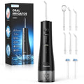 Cordless Water Flosser with U-Shaped Tip, 350ml Tank, 3 Modes – Included 8 Tips, Black (Variation of THIS listing: Black)